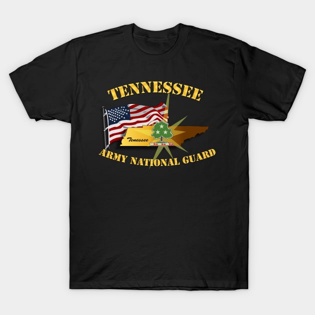 Tennessee - ARNG w Flag T-Shirt by twix123844